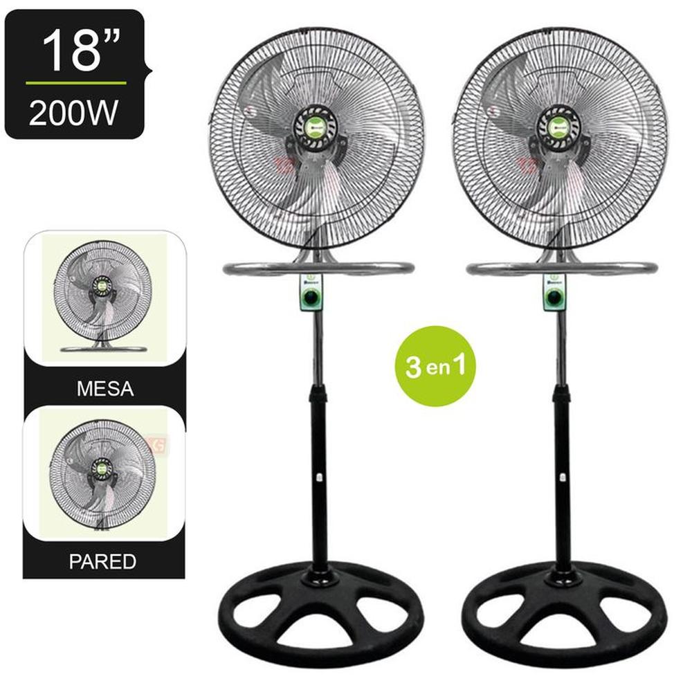 Combo Ventilador Pedestal De 18? 200 W BK-8218VI/NG