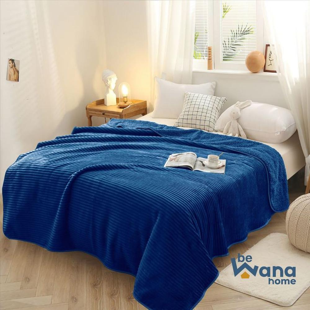 Manta Antialérgica Acalanada con Carnero Sherpa 2PLZ Azul Noche