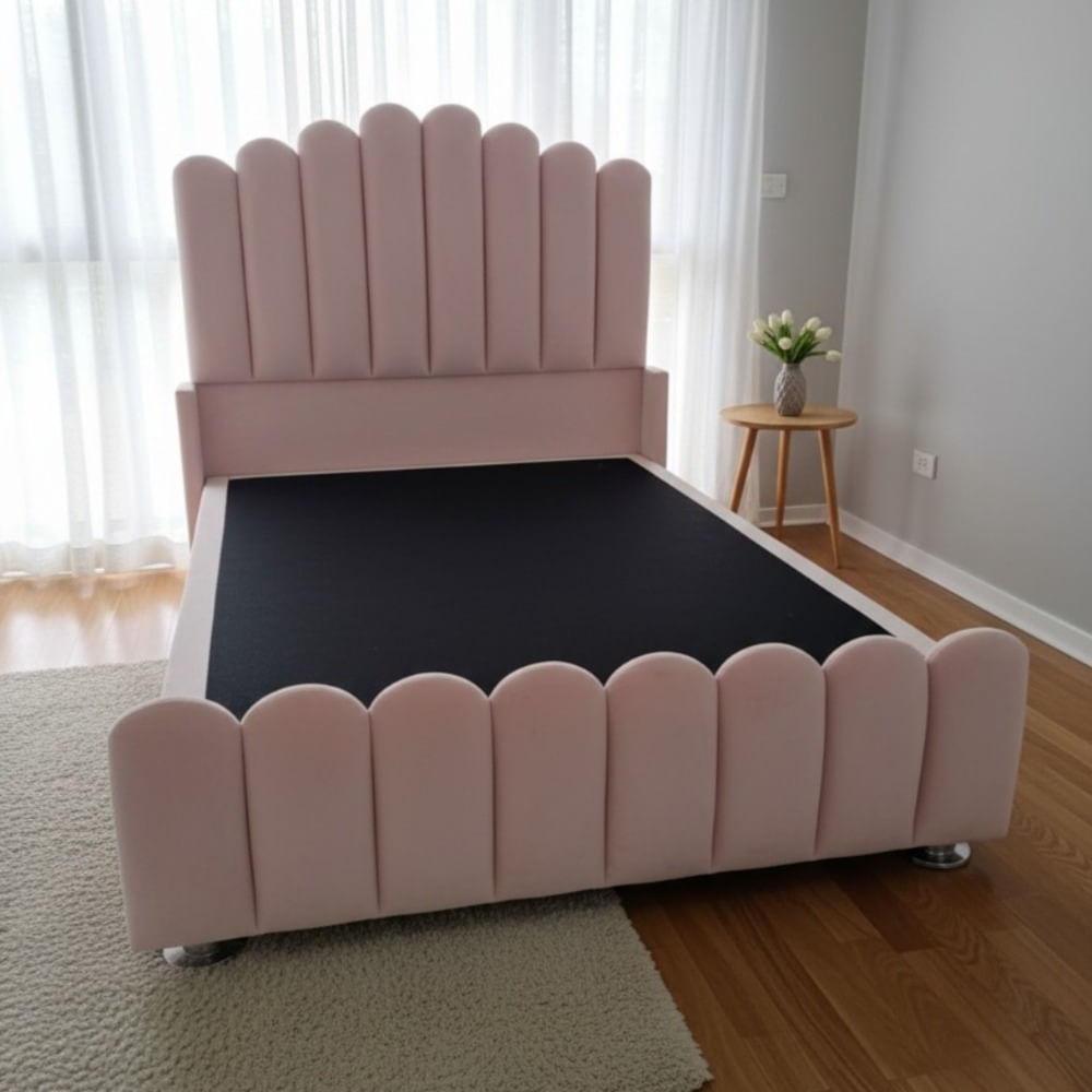 Cama con piecera palo rosa en plaza y media