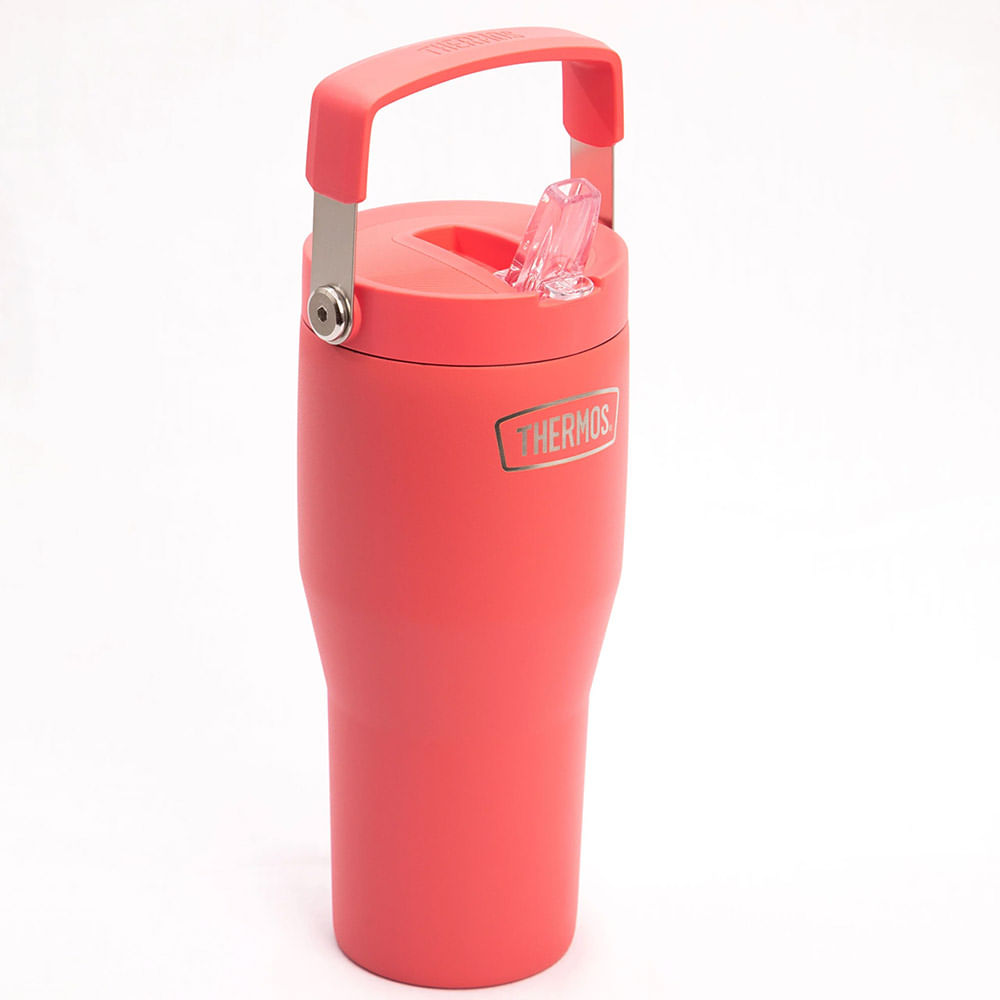 Vaso Térmico 850 ml Thermos Para Líquidos Straw Outdo Rosa