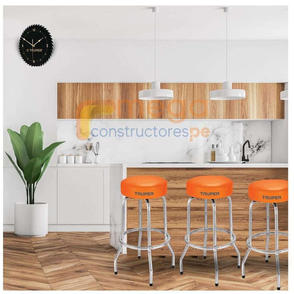 Banco bar, asiento giratorio, acero cromado, pack 3 unidades TRUPER