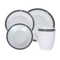 Set de vajilla Blanco/Negro Premium 16 piezas Orange