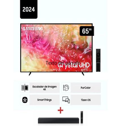 TELEVISOR SAMSUNG 65 pulgadas CRYSTAL UHD 4K UN65DU7000GXPE
