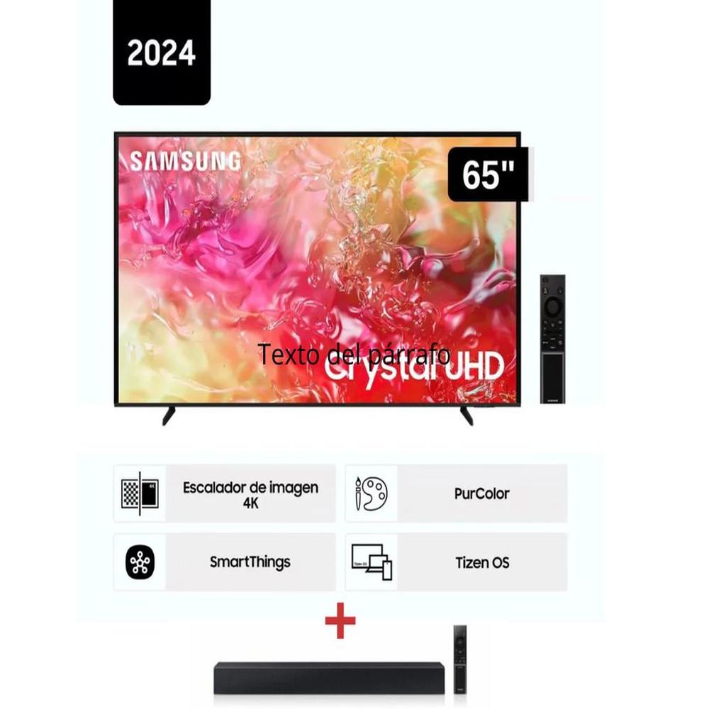 TELEVISOR SAMSUNG 65 pulgadas CRYSTAL UHD 4K UN65DU7000GXPE