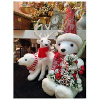 Oso Polar Con Luz Adorno De Navidad Color Blanco 52 Cm