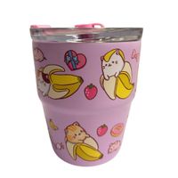 Mug vaso con cañita Bananya Gatitos Chibi 480 ml