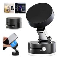 Soporte Magnético para Celular Holder Imantado Plegable Auto Casa Succión al Vacío Negro