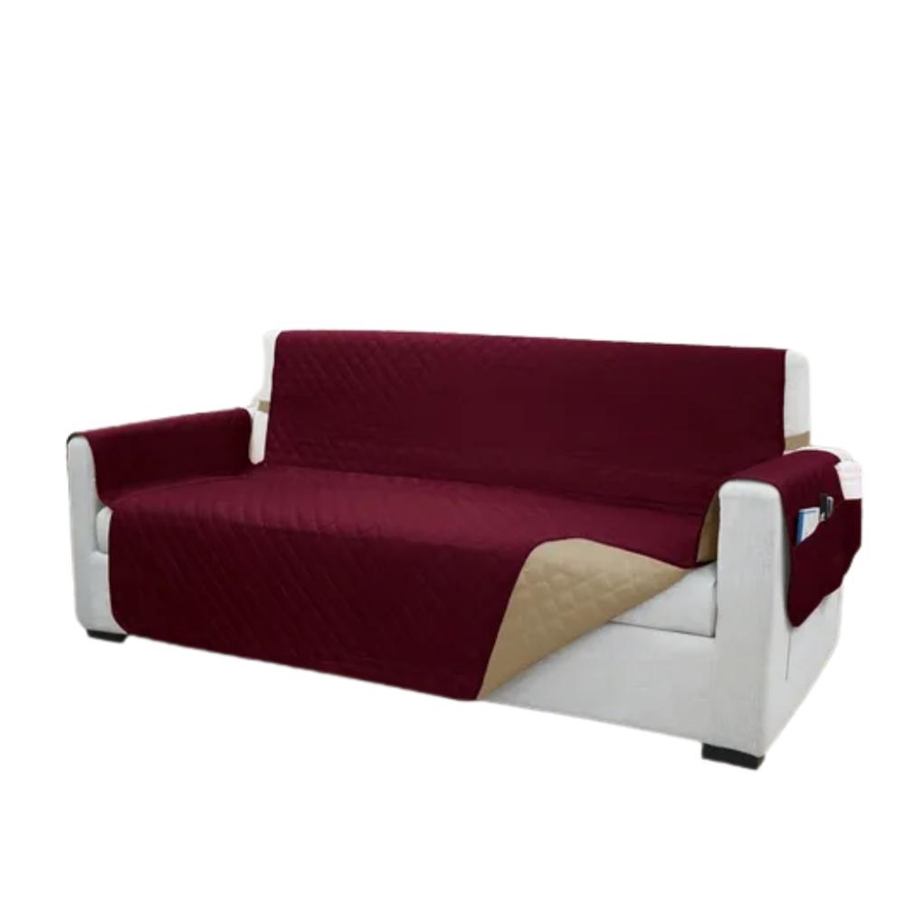Funda De Sofa Protectora Impermeable guinda
