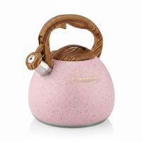 Tetera Silbadora Acero Inoxidable Valeska Acabado Granito 5 Litros Rosado
