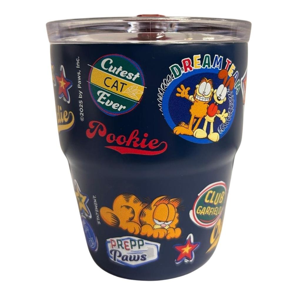 Mug vaso con cañita Garfield Chibi 480 ml azul