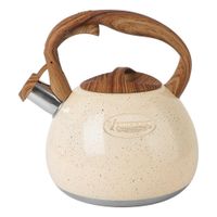 Tetera Valeska Estilo Roca Volcánica Con Silbato 5 Litros Crema