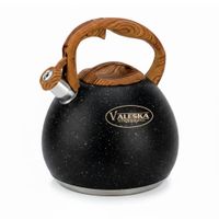 Tetera Valeska Estilo Roca Volcánica Con Silbato 5 Litros Negro