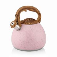 Tetera Silbadora Acero Inox Acabado Granito 5 Litro Rosado