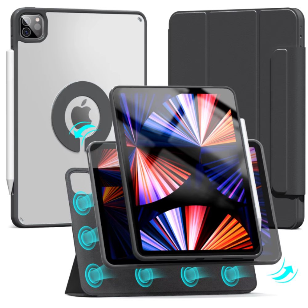 Smart Case MAGNETICO DESMONTABLE Rotativo para iPad Air 6 (11"") 2024-2025 - NEGRO