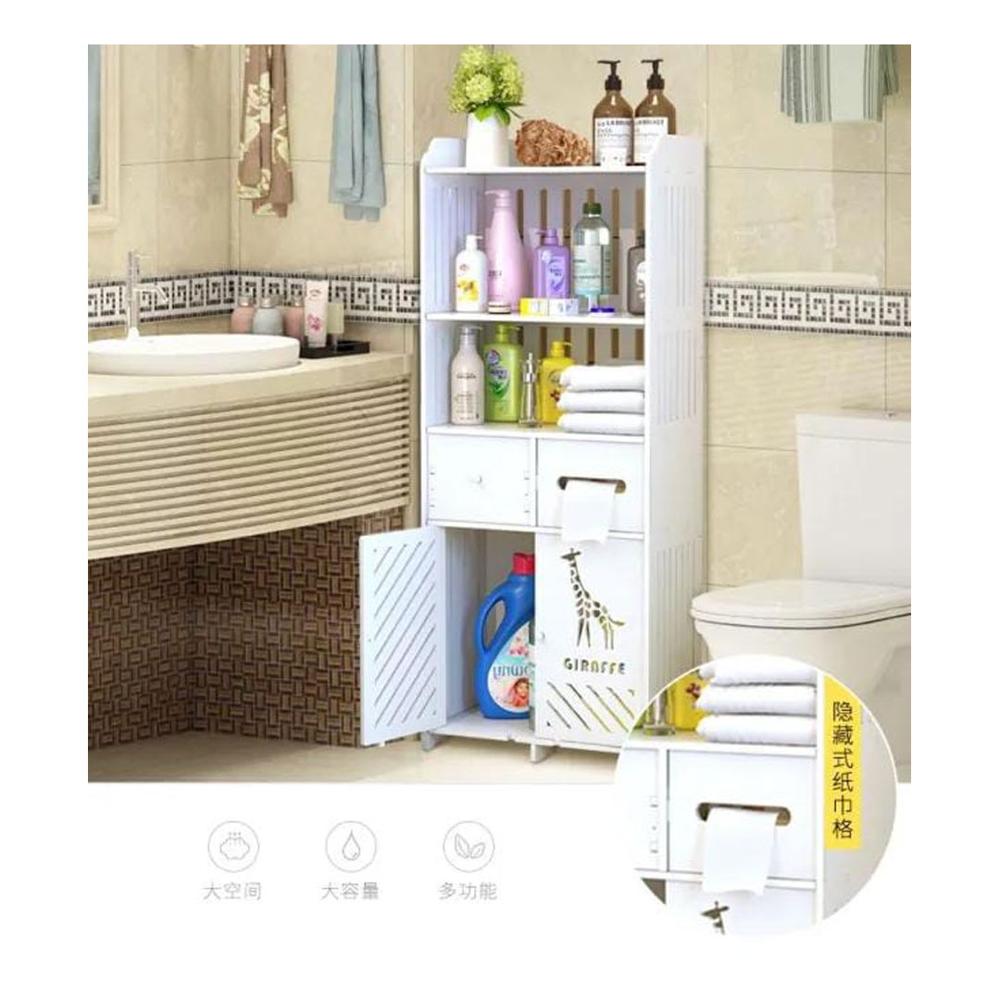Organizador Estante Para Baño Cajones Puertas Multiuso 120cm Blanco SJ298