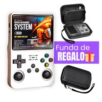 Consola de Videojuegos Portátil R36S Blanco Regalo Estuche