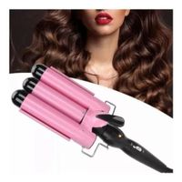 Rizador Profesional Ondulador de 3 Barriles para Cabello - Rosado