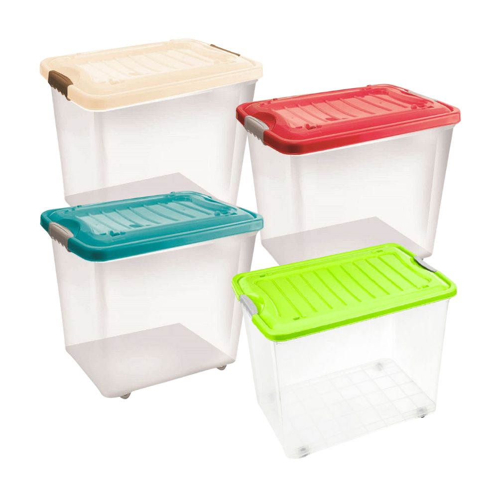 Combo Reyplast: 4 Cajas de Plástico Movil Suprema #40 - Color Aleatorio