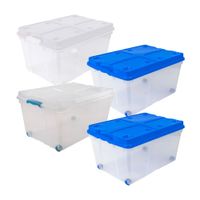 Combo Duraplast: 4 Cajas Plástica Infinity 60 litros - Color Aleatorio