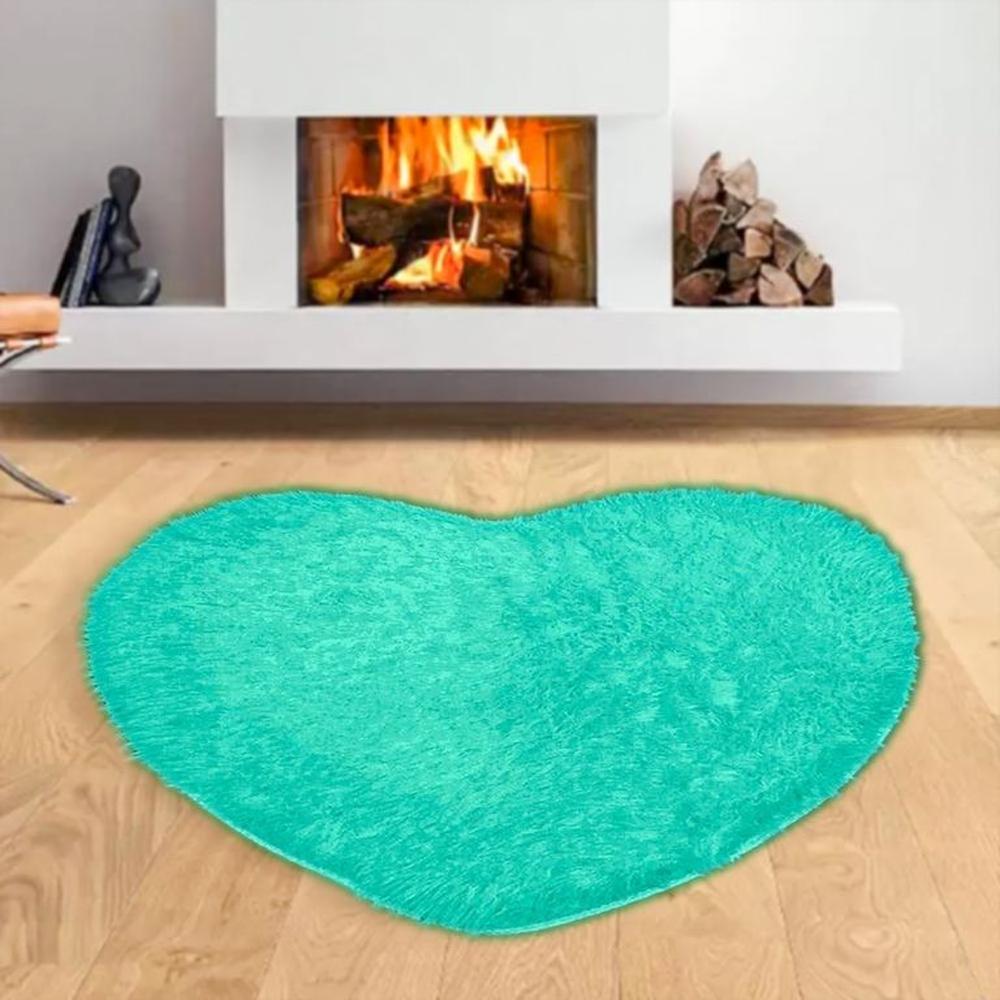 alfombra peluche largo CORAZON 100mx100m jade