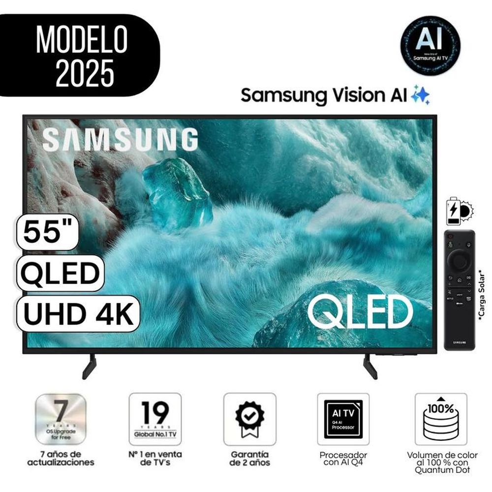 Televisor Samsung 55 Pulg  QLED Smart UHD 4K Vision Ai QN55Q7FAAGXPE Modelo 2025
