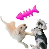 JUGUETE PARA MASCOTA - PEZ DE PELUCHE SONORO - FUCSIA