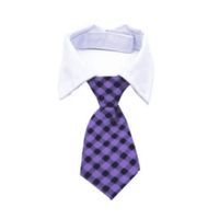 CORBATA CON CUELLO PARA MASCOTA MORADA CUADROS