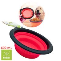 PLATO PORTATIL PLEGABLE MASCOTA NUNBEL-CORAL 600 ML