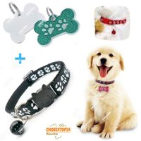 PLACA Y COLLAR PARA MASCOTAS CON CASCABEL NEGRO