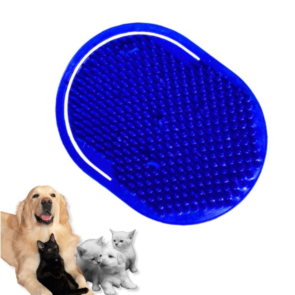 CEPILLO PARA MASCOTAS - MASAJE Y BAÑO AZULINO
