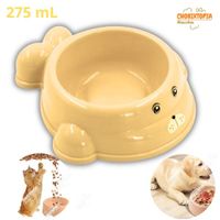 PLATO PARA PERROS Y GATOS LOBITO MARINO 275 mL AMARILLO