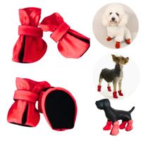 ZAPATOS IMPERMEABLES PARA PERROS MASCOTAS ROJO-XS