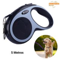 CORREA RETRACTIL DE POLIESTER PARA MASCOTAS NEGRO 5M