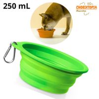 PLATO PORTATIL PLEGABLE PARA MASCOTA - VERDE LIMON 250mL