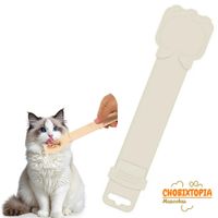 CUCHARA DISPENSADOR EXPRIMIBLE CON TIRA PARA GATOS BLANCO