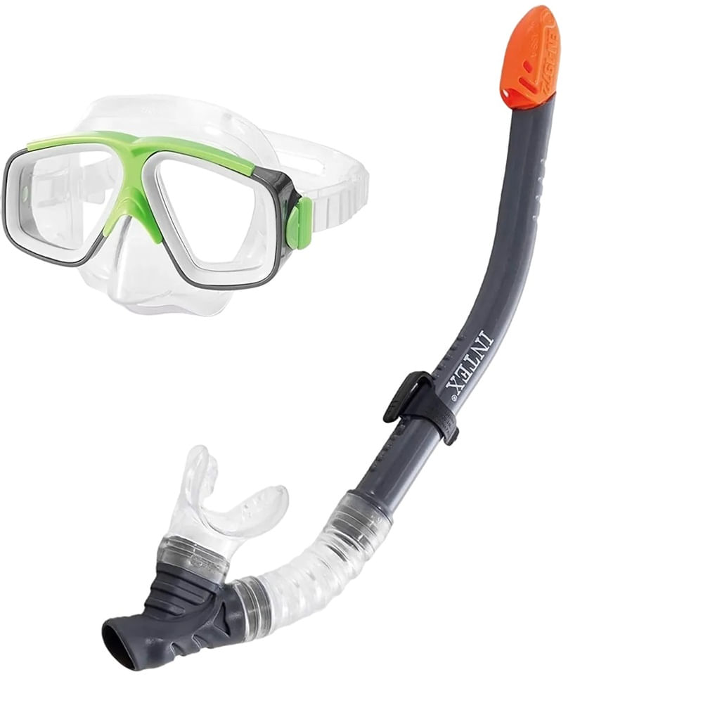Máscara de Snorkel Intex Bueceo Set Adulto Verde