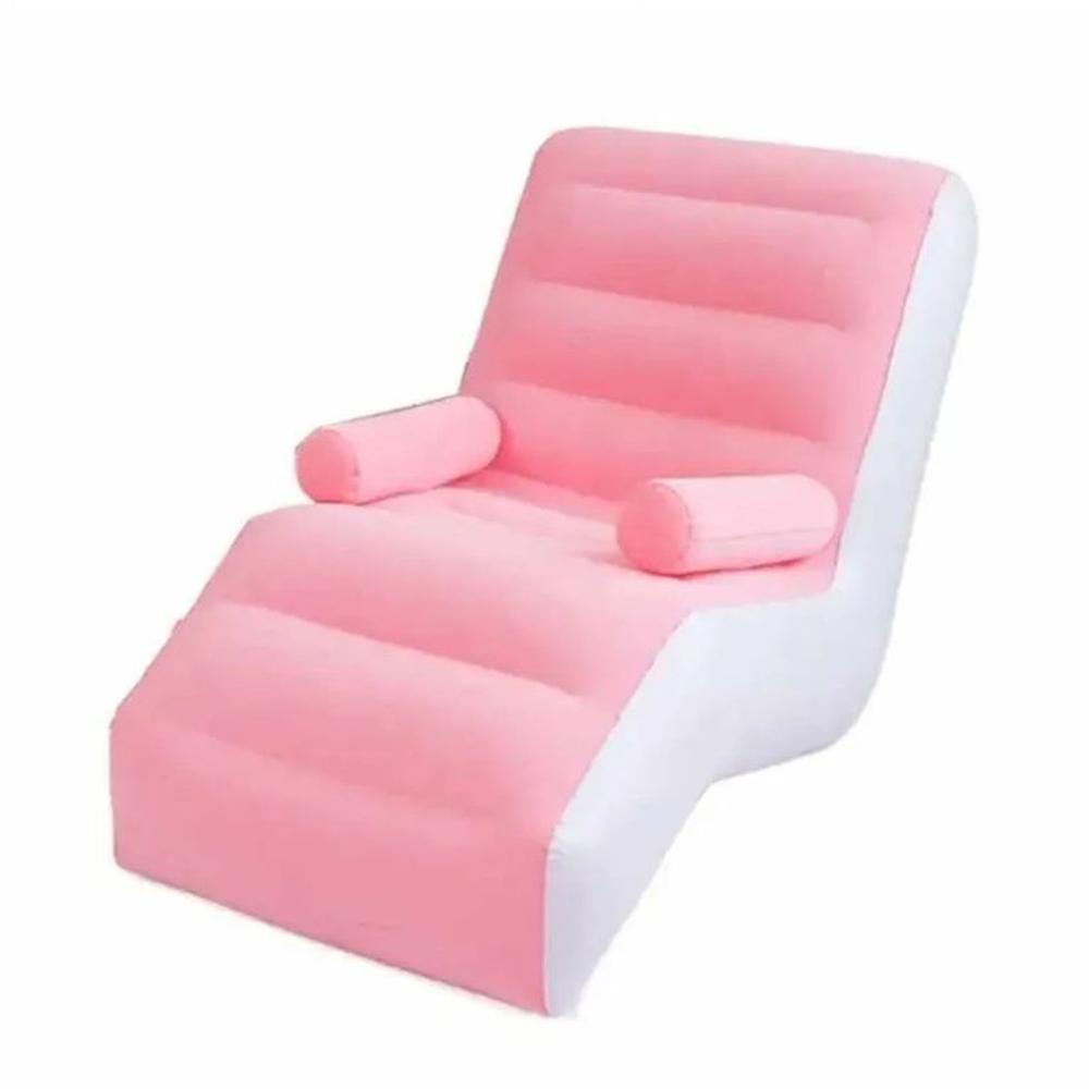 SOFA INFLABLE CON INFLADOR MANUAL ROSADO