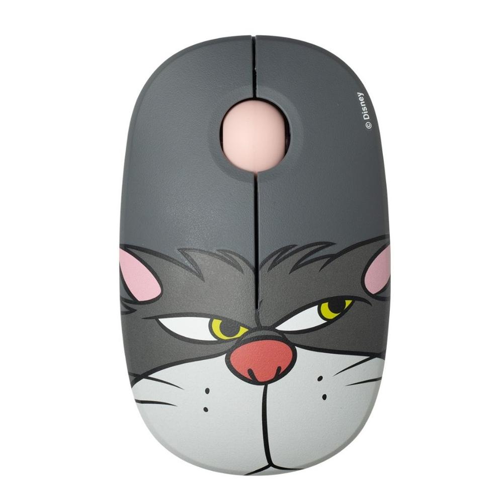 Mouse Inalambrico Gato Lucifer Disney Gris
