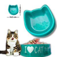 PLATO PARA MASCOTA DISEÑO GATO VERDE