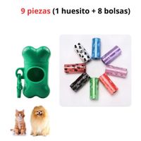 HUESITO PORTA BOLSAS PARA DESECHOS VERDE - CON 7 REPUESTO