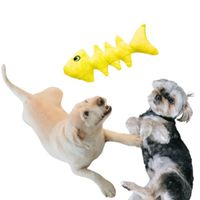 JUGUETE PARA MASCOTA - PEZ DE PELUCHE SONORO - AMARILLO