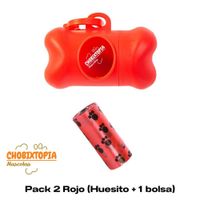 HUESITO PORTA BOLSAS PARA DESECHOS ROJO - CON 1 BOLSA