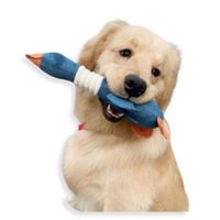 JUGUETE PARA MASCOTA - PATO DE PELUCHE SONORO - AZUL ACERO
