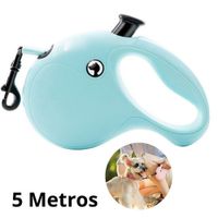 CORREA RETRACTIL DE POLIESTER PARA MASCOTA VERDE AGUA