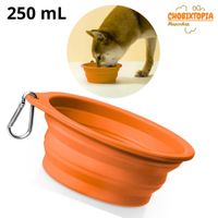 PLATO PORTATIL PLEGABLE PARA MASCOTA-NARANJA 250mL