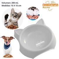 PLATO PARA MASCOTA OREJITAS GRIS BEBE x 200 ML