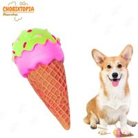 JUGUETE EN FORMA DE HELADO CHIRRIANTE MASTICABLE LIMON