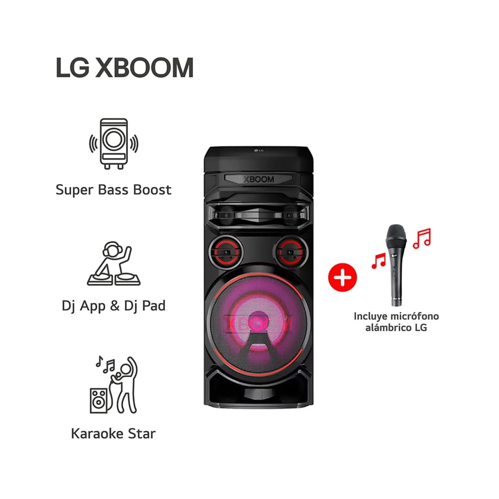 Torre de sonido LG XBOOM RNC7 Multi-Bluetooth Karaoke Star Negro