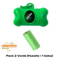 HUESITO PORTA BOLSAS PARA DESECHOS VERDE - CON 1 BOLSA