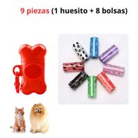 HUESITO PORTA BOLSAS PARA DESECHOS ROJO - CON 7 REPUESTO
